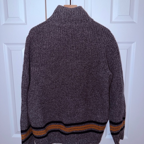 Pendleton Gray Sweater with Navy and Gold Stripes - Picture 3 of 3